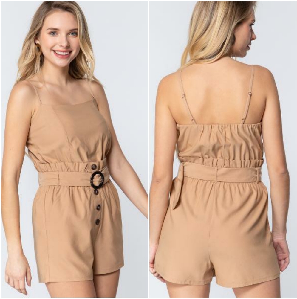 LAST ONE❗Utility Chic Classic Beige Romper - Picture 5 of 8